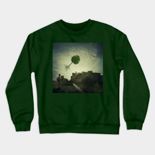 Greening of the foggy town Crewneck Sweatshirt